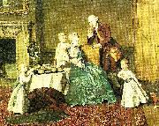 Johann Zoffany lord willoughby and his family, c. oil painting artist